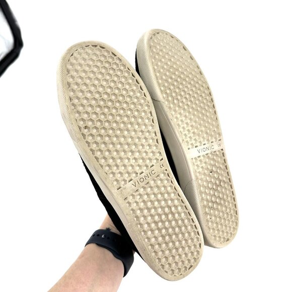 Vionic Jean Suede Orthotic Sneakers Black Suede Size 8.5 - Picture 6 of 8